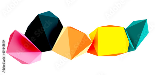Abstract low poly stone design. Geometric 3d vector design element