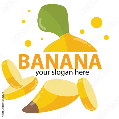truncated banana logo vector with white background