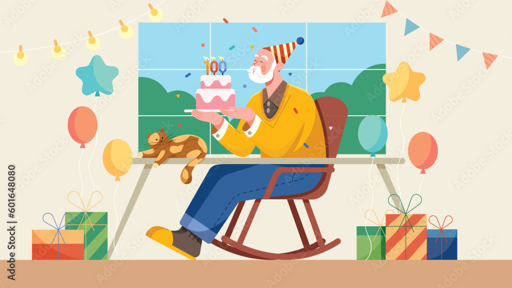 Naklejka premium Hundred Years Old Man