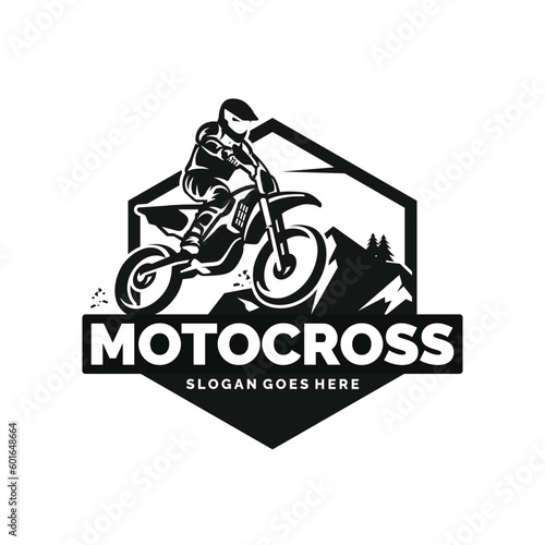 Motocross logo design vector