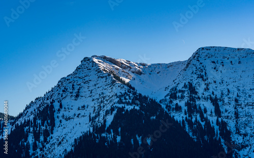 Winter hike on the Nagelfluhkette in the beautiful Allgau Alps photo