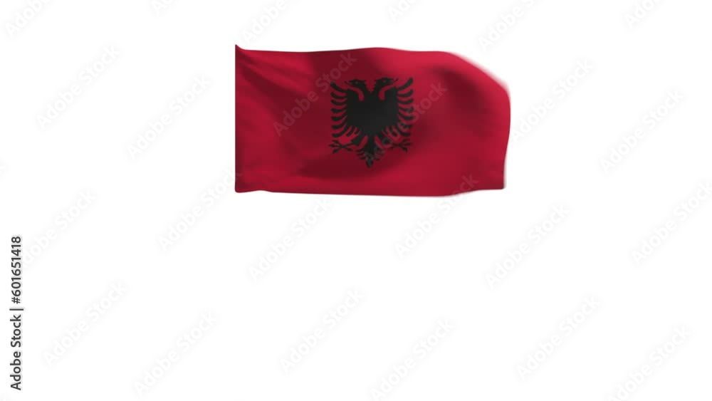 3D rendering of the flag of Albania waving in the wind. 3D rendering of the flag of Albania waving in the wind.