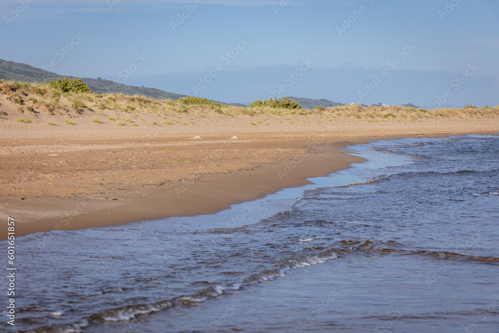 alikounas Beach between Ionian Sea and Korission lake in Corfu Island, Greece alikounas Beach between Ionian Sea and Korission lake in Corfu Island, Greece