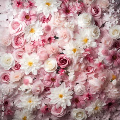 Pink And White Flowers Tone Background Illustration © imazydreams