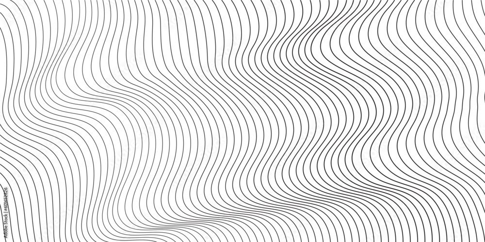 Abstract wavy curved lines on white background. Abstract seamless pattern with lines background.	