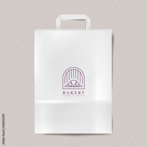 Paper package mockup for bakery. 