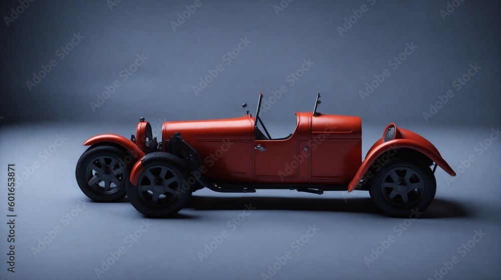 red vintage toy car  Generated by AI
