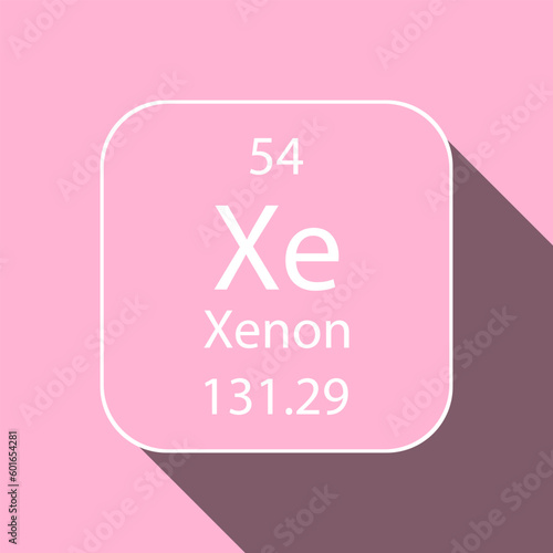 Quadro su tela Xenon symbol with long shadow design