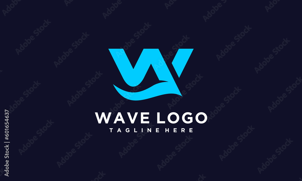 W letter with wave logo template
W letter with wave logo template