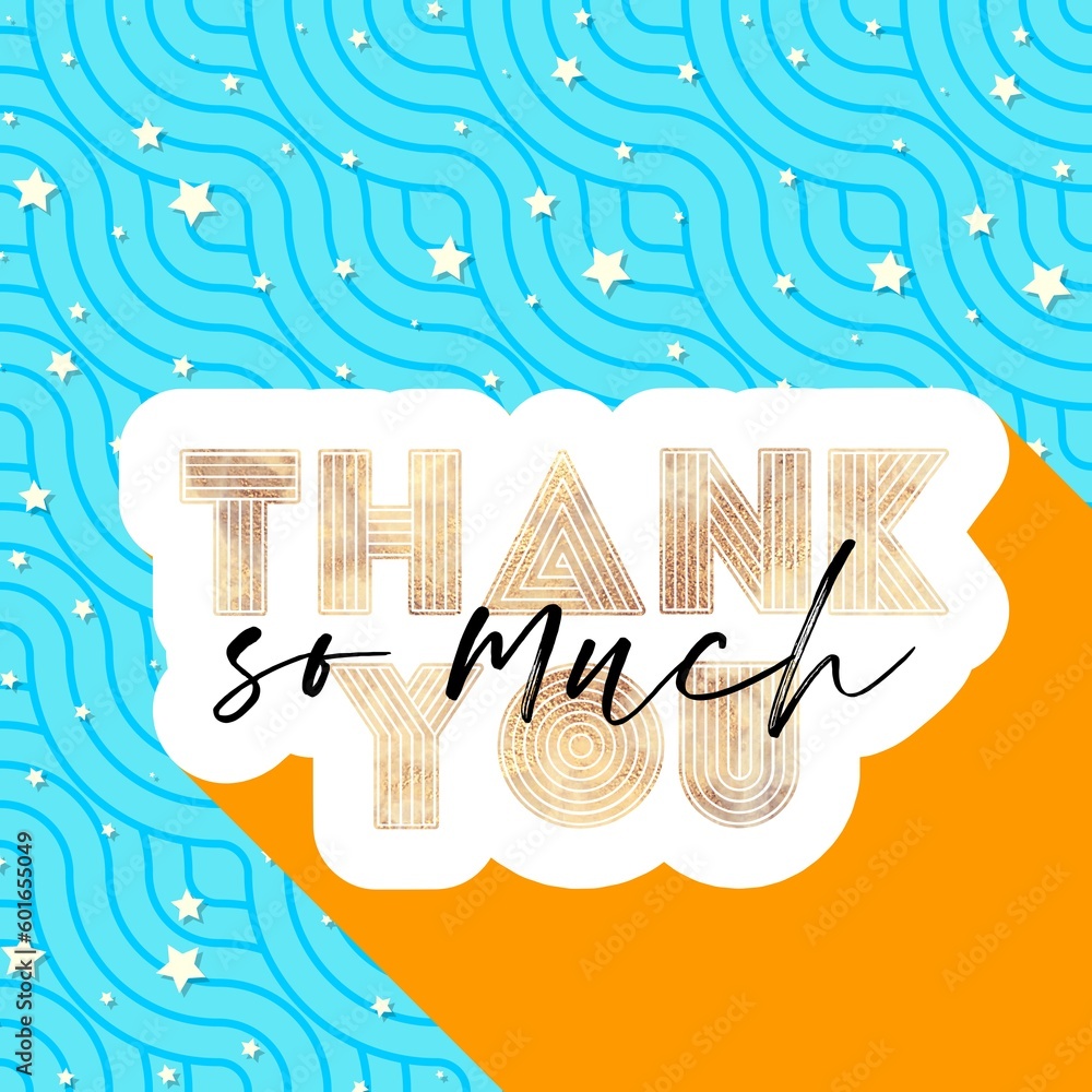 Thank You So Much Card. Hand Written Lettering for Title, Heading