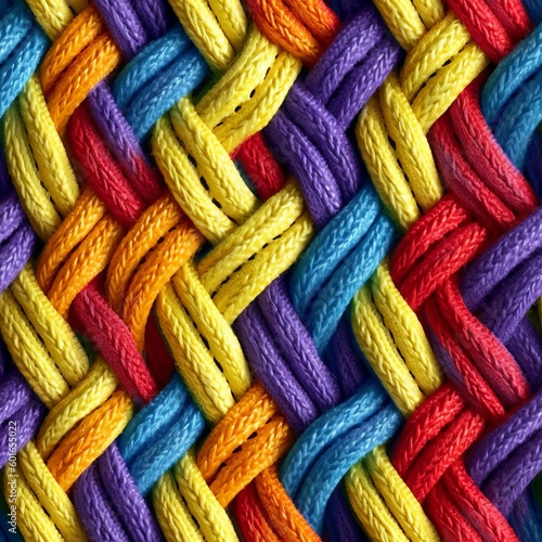 Pattern of mulicoloured ropes.generative ai