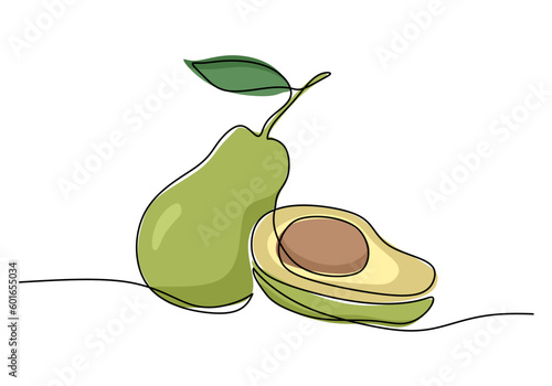 Avocado continuous one line...