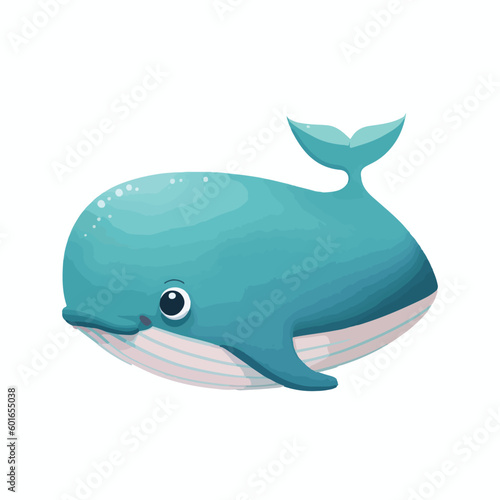 vector cute whale cartoon style