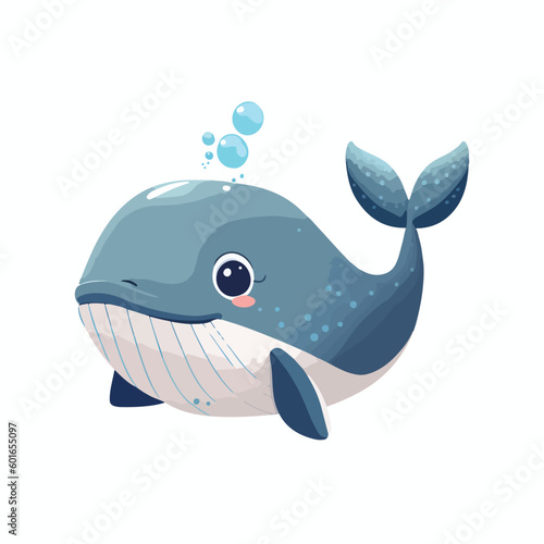vector cute whale cartoon style