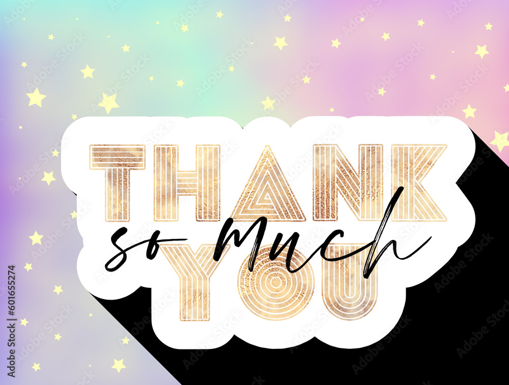 Thank You So Much Card. Hand Written Lettering for Title, Heading