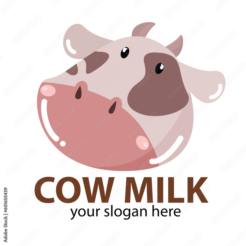 vectro logo milk cow with dark brown head and light brown with pink nose