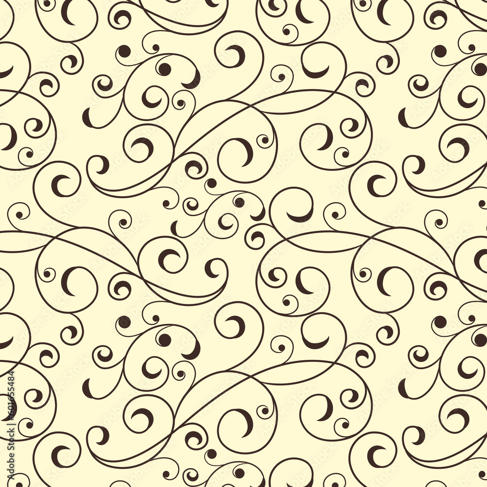 classic style background with floral ornament, batik drawing.
