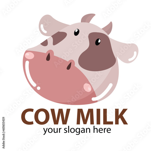 vectro logo milk cow with dark brown head and light brown with pink nose
