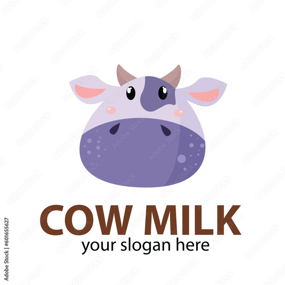 purple cow milk head logo vector purple cow milk head logo vector