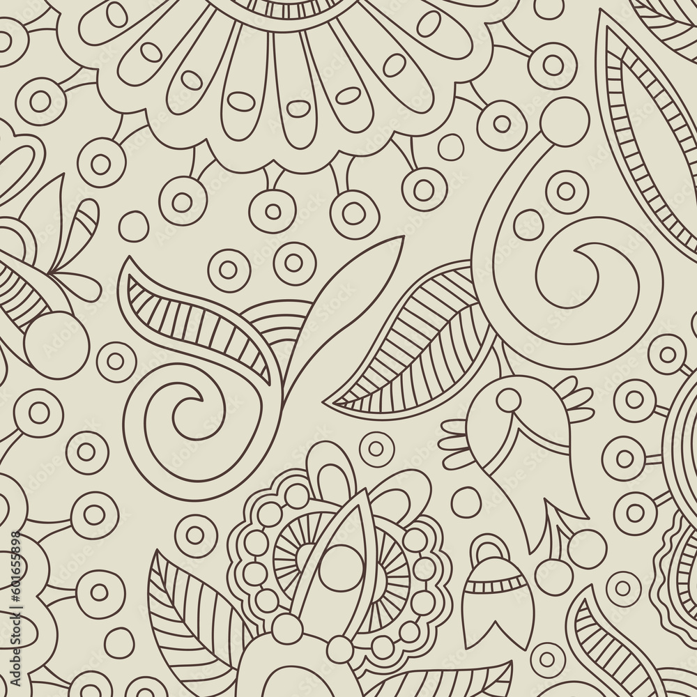 classic style background with floral ornament, batik drawing. classic style background with floral ornament, batik drawing.