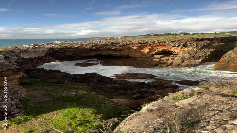 View of Boca do Inferno in Cascais, Portugal. Vertical video View of Boca do Inferno in Cascais, Portugal. Vertical video