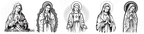 Our Lady virgin Mary vector illustration silhouette svg, laser cutting cnc. photo