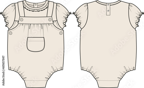 NEW BORN AND TODDLER WEAR ROMPER VECTOR ILLUSTRATION