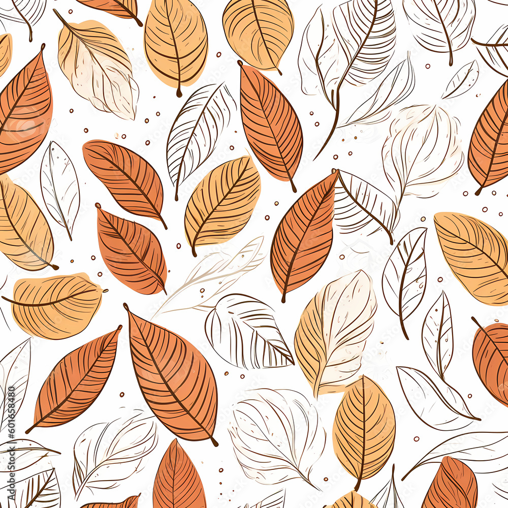 Autumn Line Art Wallpaper Background Illustration