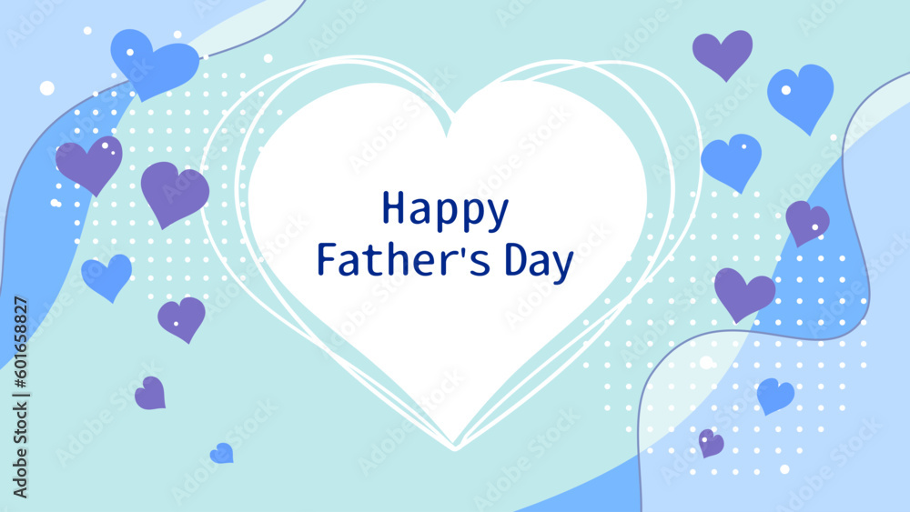 Happy Father's Day heart symbol vector background illustration material - obrazy, fototapety, plakaty 