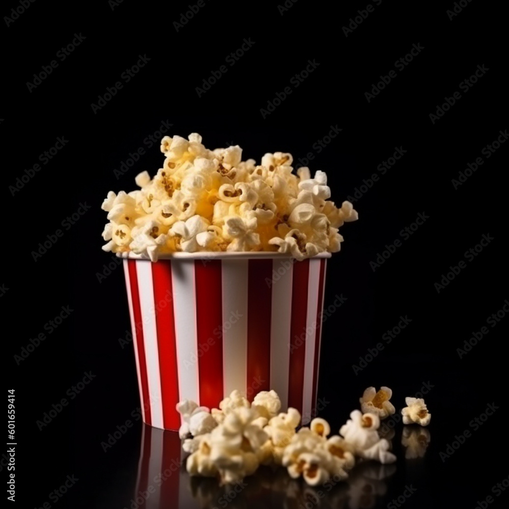 Seasoned spicy popcorn served in bowl on rustic kitchen table Seasoned spicy popcorn served in bowl on rustic kitchen table