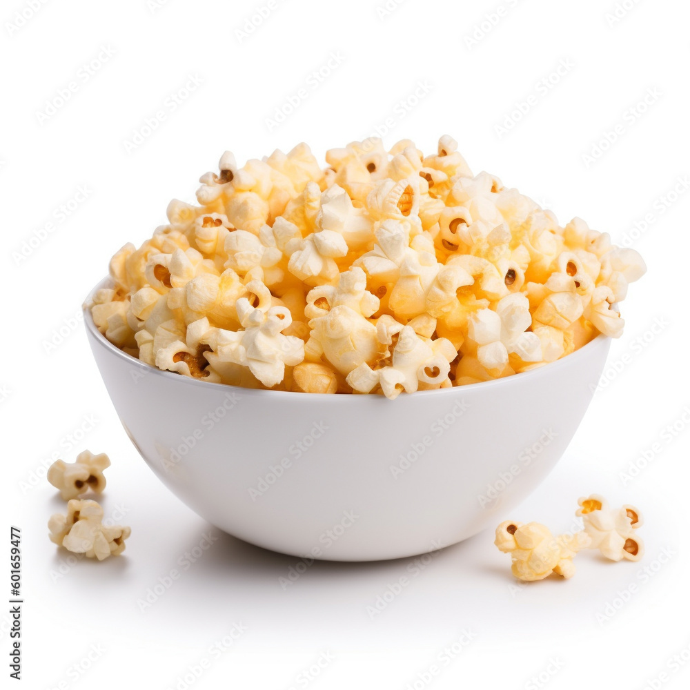 caramel popcorn on white background caramel popcorn on white background