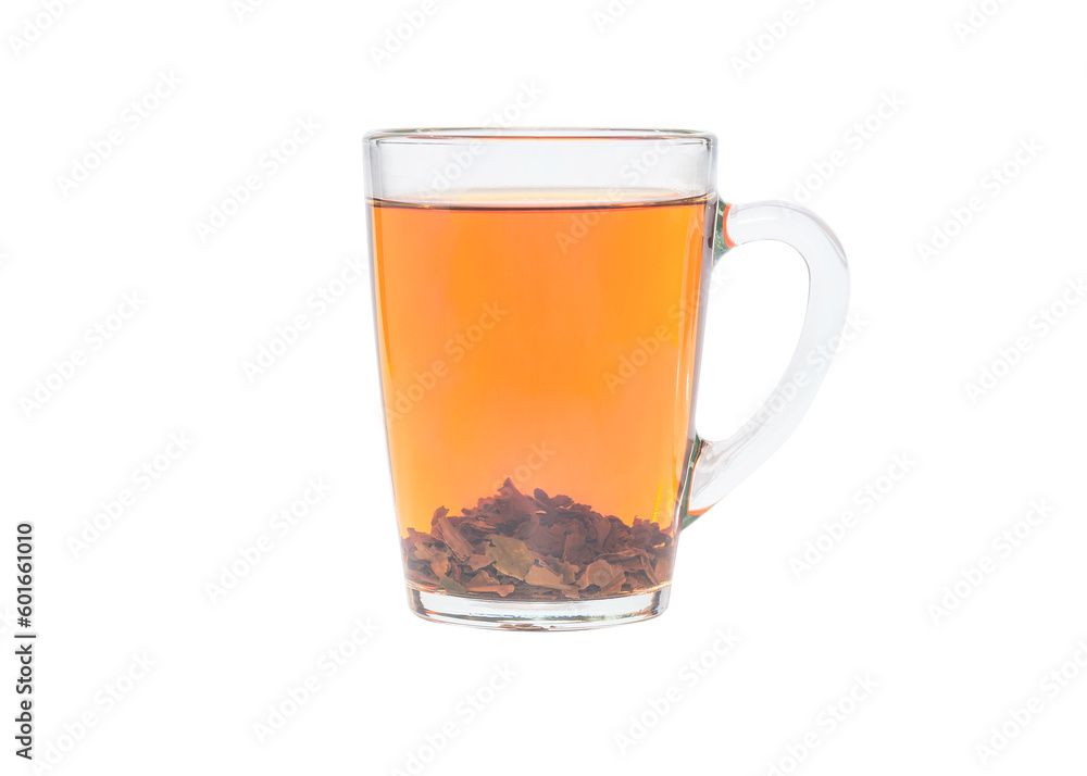 Black tea in a transparent glass cup. Cup isolated on a white background. Black tea in a transparent glass cup. Cup isolated on a white background.