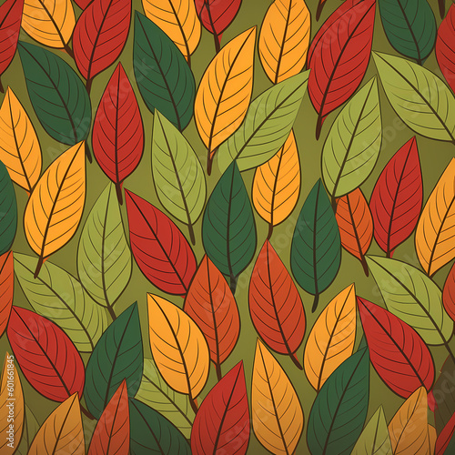 Minimalist Fallen Leaves Pattern Background Illustration