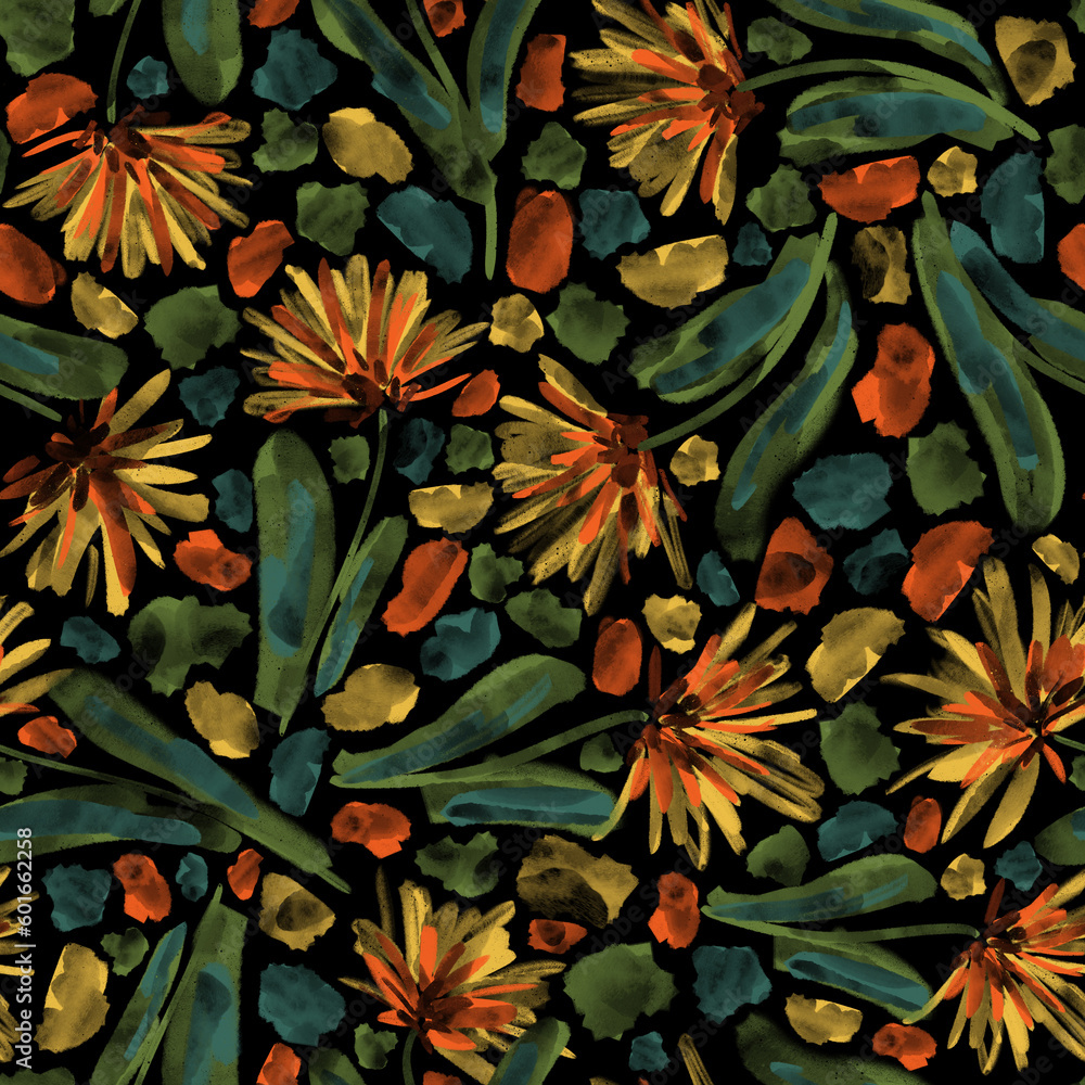 custom made wallpaper toronto digitalSeamless floral pattern with bright colorful flowers and leaves. Watercolor flowers. Elegant template for fashion prints. Watercolor drawing. Ornament for clothes, accessories, textiles and interior
