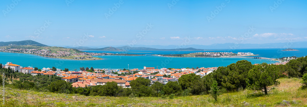 Panorama of the city of Ayvalik in Turkey on a summer and sunny day.