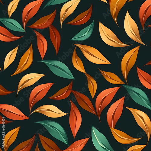 Fallen Leaves Pattern Background Illustration