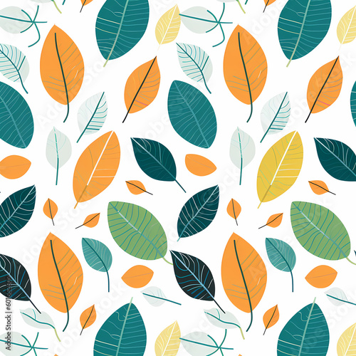 Minimalist Leaves Pattern Plain Background Illustration