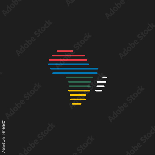 African Logo wtih Colorful Lines