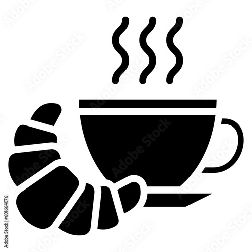 croissant, coffee, tea, breakfast food courts vector icons for web design, app, banner, flyer and digital marketing.