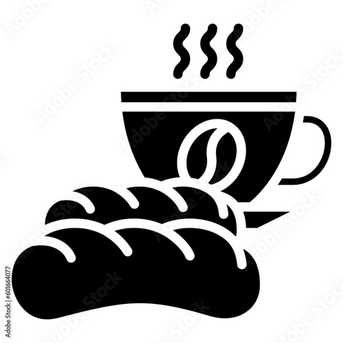bread and coffee, breakfast food courts vector icons for web design, app, banner, flyer and digital marketing.