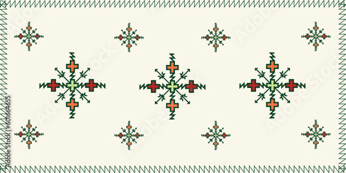 Abstract Geometric Moroccan Fassi Embroidery Pattern