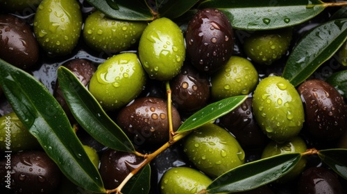black & green olives fullframe as texture