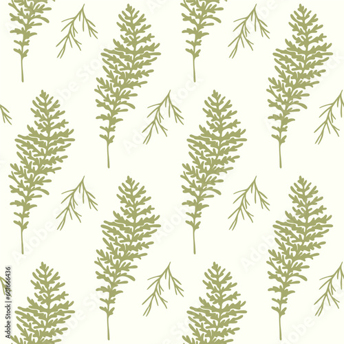 Seamless pattern with abstract fern fronds. Vector