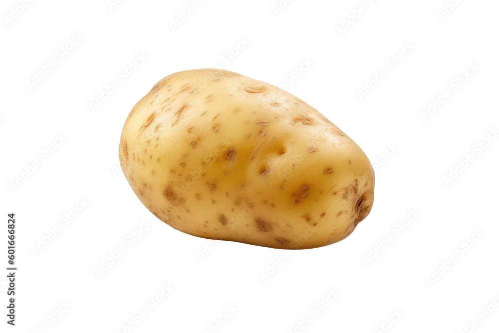 Ingredient potato for raw food isolated on transparent background. Generative Ai Ingredient potato for raw food isolated on transparent background. Generative Ai
