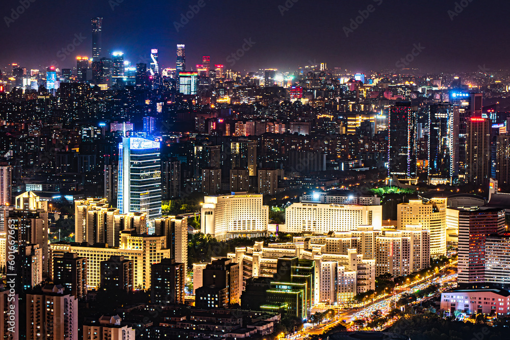 Obraz premium Beijing night bustling city building lighting
