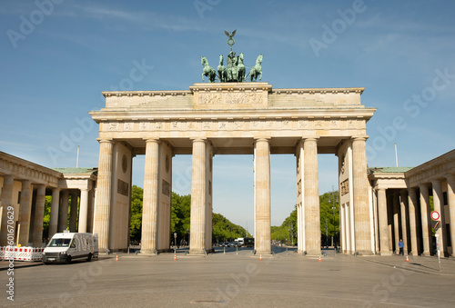 Brandenburger Tor (Brandenburg Gate) panorama, famous landmark in Berlin Germany. 