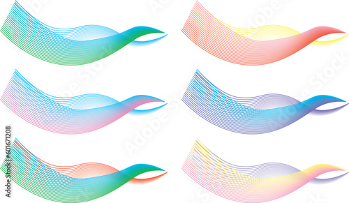 線で描いた光や風や波の抽象的なイメージ