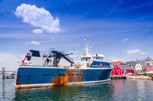 Fishing trawler docked at Lunenburg, Nova Scotia