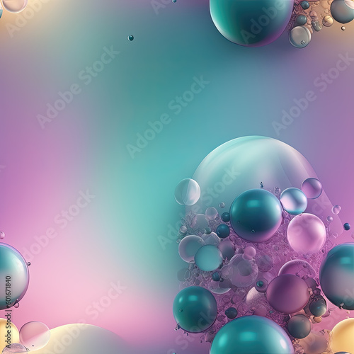Seamless pattern in pastel colors from soap balls, bubbles.