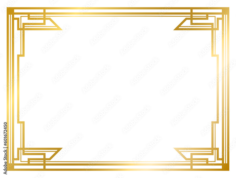 Art Deco frames collection vintage frame png transparent background